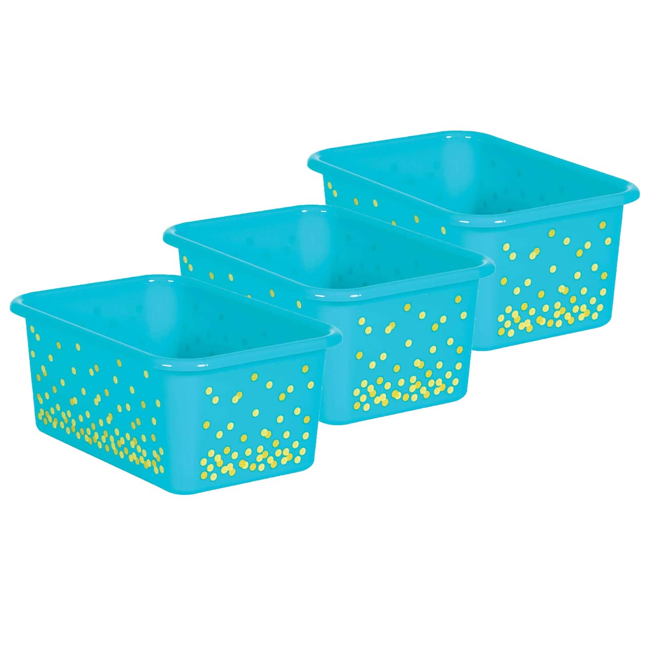 Teacher Created Resources® Small Confetti Plastic Storage Bin, 3ct.